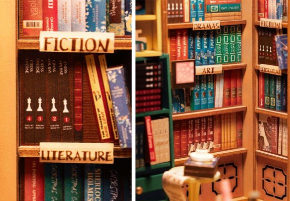 RoboTime Puzle 3D Sujetalibros Miniatura de Casa Librería
