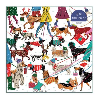 Galison Puzzle Hunde im Winter 500 Teile