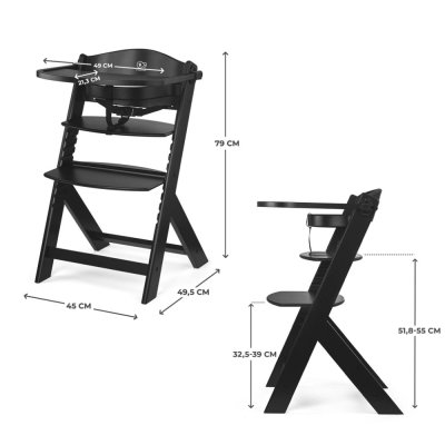 KINDERKRAFT Hochstuhl Enock Black