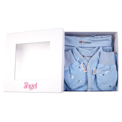 Set neonato BIO Outlast® - azzurro chiaro stelline/azzurro chiaro