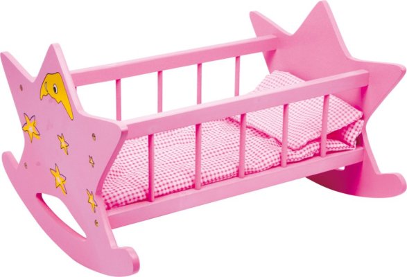 small foot Houten roze wieg ster