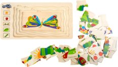 small foot Lesene vstavljive puzzle lačna gosenica