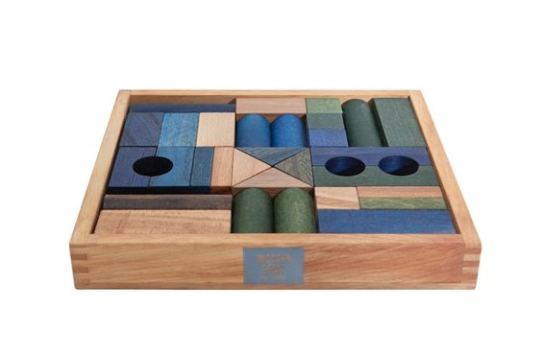 Wooden Story Kocke v leseni škatli - 30 kom - Hlad