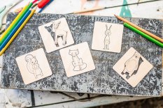 BeWooden Lisjačke vstavljive puzzle 4 v 1 - Lisjarna