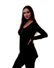 Těhotenská a kojicí tunika Anička, dlouhý rukáv, černá