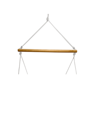 Závěsné houpací křeslo béžový melír HOJDAVAK MAXI s polštářkem - outdoor tkanina, Lano bílé