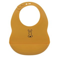 Bavaglino NATTOU in silicone ocra senza BPA con chiusura