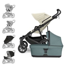 Poussette THULE Urban Glide 4 roues Beige/Bleu moyen set XL