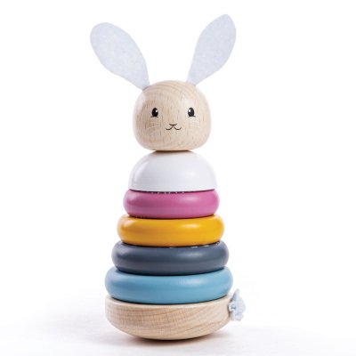 Bigjigs Baby Motorik-Stapelspielzeug Turm Hase aus Holz
