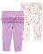 CARTER'S Sweatpants/leggings Paars Bloemenmeisje 2st 12m/maat. 80
