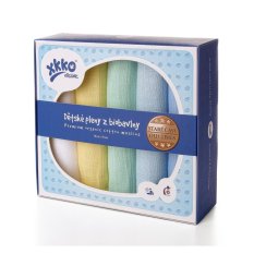 KIKKO Babywindeln aus Bio-Baumwolle Old Times 70x70 (5 Stück) – Pastelltöne, für Jungen