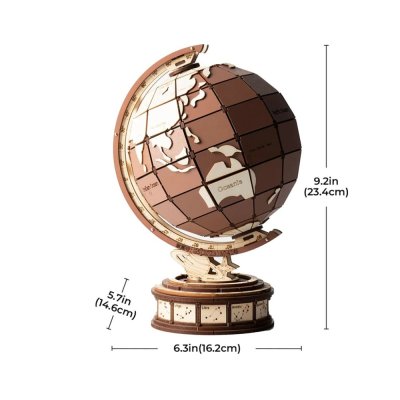 RoboTime 3D Holzpuzzle Globus und Wunder der Welt