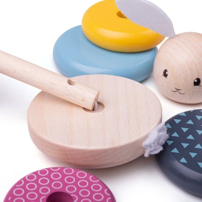 Bigjigs Baby Motorik-Stapelspielzeug Turm Hase aus Holz