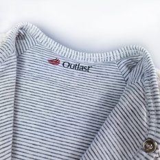 Kabátik podšitý Outlast® - Off White/pruh bielošedý melír