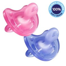 CHICCO Smoczek Physio Soft silikonowy 16-36m dziewczynka 2 szt.