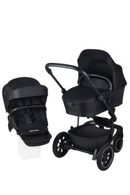 EASYWALKER SET Kinderwagen 4in1 Harvey⁵ Midnight Black XXL AIR + CYBEX Aton B2 i-Size + Basisstation