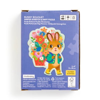Mudpuppy Grußkarten-Puzzle Häschen mit Blumenstrauß