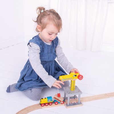 Bigjigs Rail Grúa Grande Amarilla
