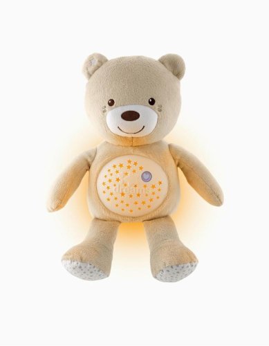 CHICCO Speči medvedek s projektorjem in glasbo Baby Bear First Dreams nevtralno bež 0m+