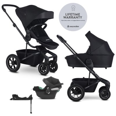 EASYWALKER Kombikinderwagen Harvey⁵ 2in1 Midnight Black LITE AIR +CYBEX Aton B2 i-Size, Base