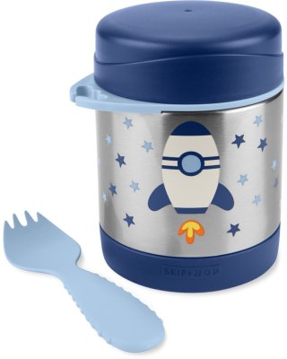 SKIP HOP Spark Style Thermosfles voor eten met lepel/vork Rocket 325 ml, 3r+