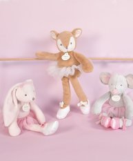 Doudou Zestaw prezentowy - Pluszowa zabawka myszka szara balerina 30 cm