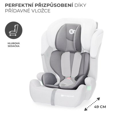 KINDERKRAFT Bilbarnstol Comfort up i-size grå (76-150 cm)