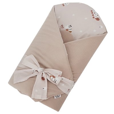 EKO Otulacz bawełniany z kokosowym wyjmowanym wkładem VELVET Bees Beige 75x75 cm
