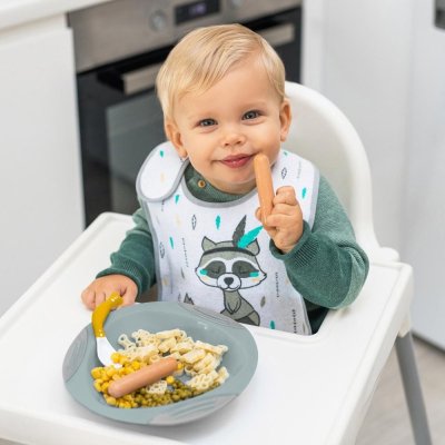 BABYONO Flexi Löffel 2 Stück grau/gelb