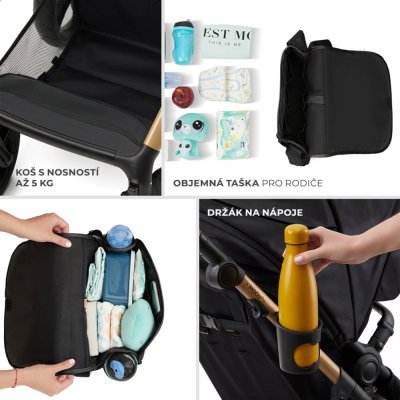 KINDERKRAFT Kombikinderwagen 3-in-1 Moov 2 XL Air Black