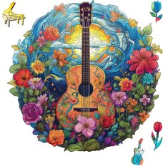 EscapeWelt Drewniane puzzle Gitara 200 elementów