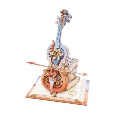 RoboTime 3D Wooden Music Box Puzzle Magic Cello Coloured (Mechanical Drive)