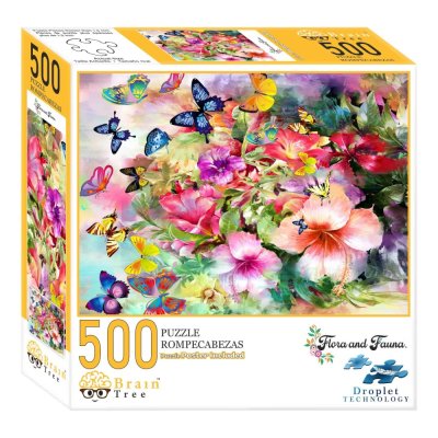 Brain Tree Puzzle Blumen und Schmetterlinge 500 Teile