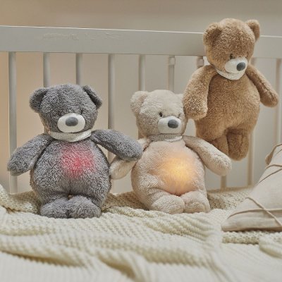 NATTOU Uspáváček plyšový hudební se světýlkem a senzorem pláče 4v1 Sleepy Bunny Pale Brown 0m+