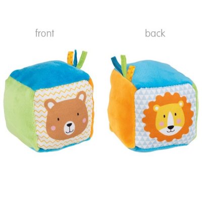 Goki Cube d'activité textile Ours/Lion