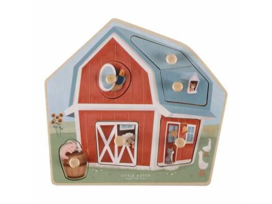 LITTLE DUTCH Puzzle vkládací dřevěné Farma