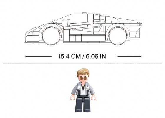 Sluban Model Bricks M38-B1127 Mașină sport 2002
