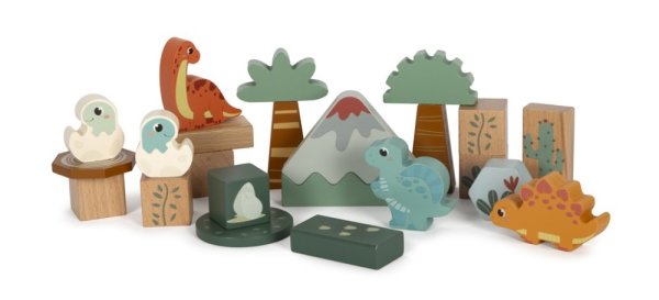 small foot Drvene kocke Dino