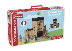 Jeujura Jeu de construction en bois 270 pièces Château avec catapulte
