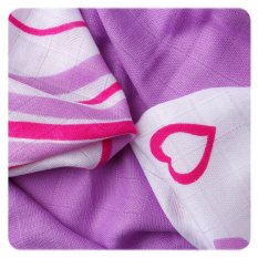 KIKKO Serviettes bambou Hearts&Waves 30x30 cm, lilas 9 pcs