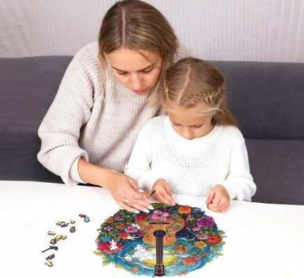 EscapeWelt Drewniane puzzle Gitara 200 elementów