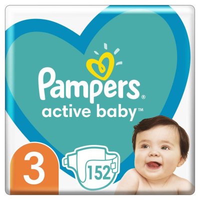 PAMPERS Active Baby Wegwerfwindeln 3 (6-10 kg) 152 Stück - MEGA PACK