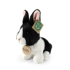 Rappa Pluszowy królik biało-czarny siedzący 16 cm ECO-FRIENDLY
