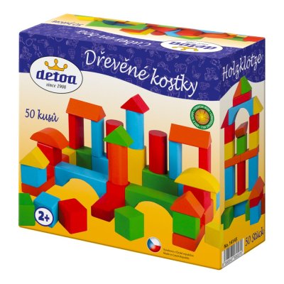 Detoa Jeu de construction en bois cubes 50 pièces
