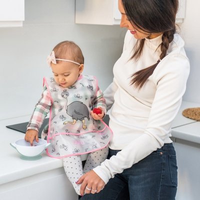 BABYONO Zamykana miska z przyssawką i łyżeczką 300 ml zielono-żółta