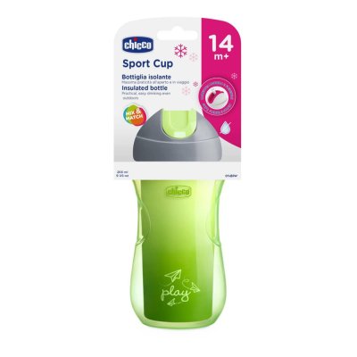 Caneca térmica CHICCO Sport com canudo 266 ml verde 14m+