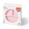BABYONO Silikonski tanjur s ventuzom - roza 6m+
