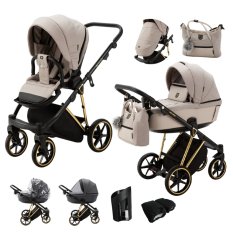 ADAMEX Kombinirani voziček Belissa Special Edition Beige/Gold