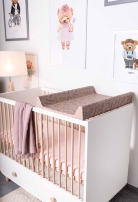 CEBA BABY Wickelauflage 2-seitig mit fester Platte (50x70) Basic Flowers