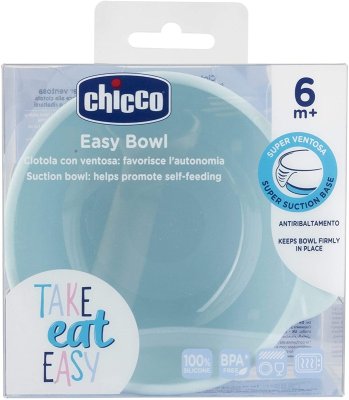 CHICCO Silikonnapf mit Saugnapf blaugrün 6m+